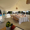luxury wedding marquee in white with a beautiful table setting