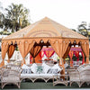 corporate setup of marquees, tents and cane furniture on the gold coast for the gold coast convention centre