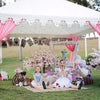 arabian luxury tent in pink and white for a princess party for hire