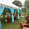 turquoise bohemian tent styled for a party