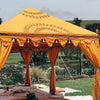 A luxurious yellow indian marquee for hire on the gold coast for bollywood parties, birthdays and corporate events from exotic soirees tent and marquee hire